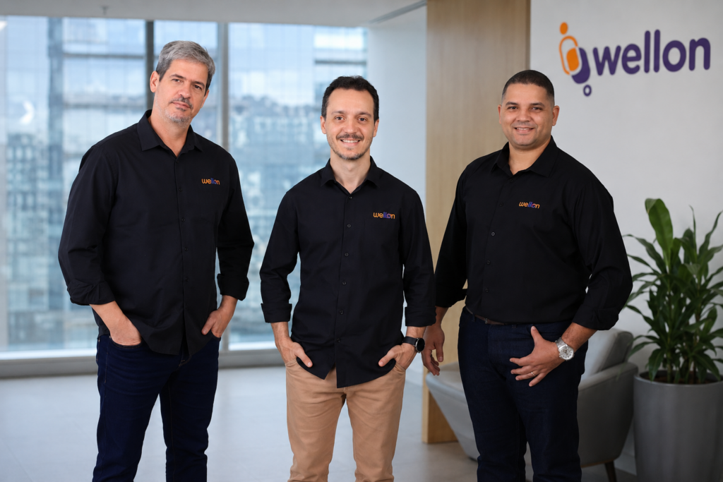 Sócios da Wellon Digital Eduardo Nunes Marcel Andrade e André Nobre falando sobre integrações com sistemas de saúde